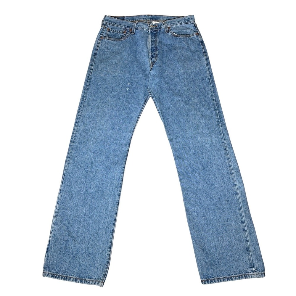 Levi's 501 Original Fit Jeans Mens 36x34 Button Fly Blue Denim